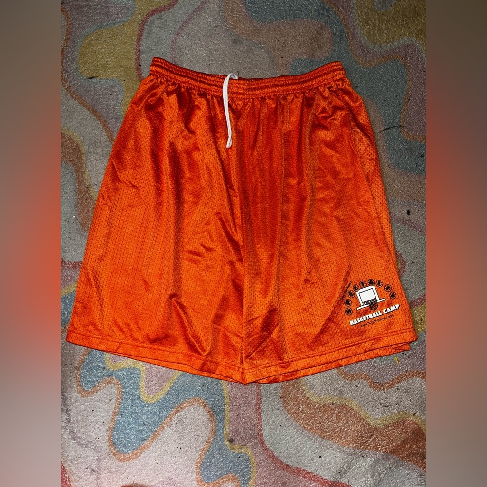 Men’s Basketball Camp Orange Mesh Shorts